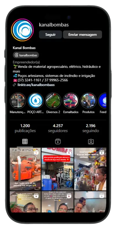 Prévia do perfil @kanalbombas no Instagram